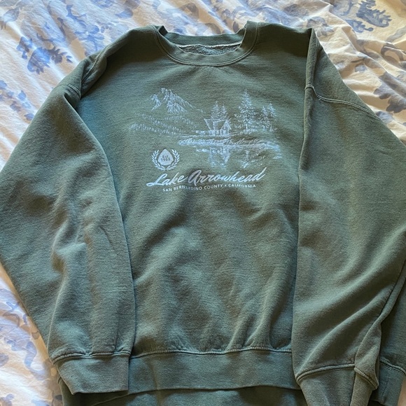 PacSun Forest Green Crewneck Sweatshirt - Picture 1 of 2